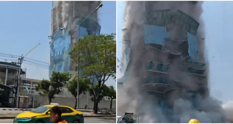 Así fue el derrumbe de edificio tras terremoto en Bangkok: hay al menos un muerto