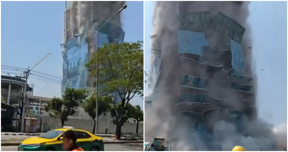 Así fue el derrumbe de edificio tras terremoto en Bangkok: hay al menos un muerto
