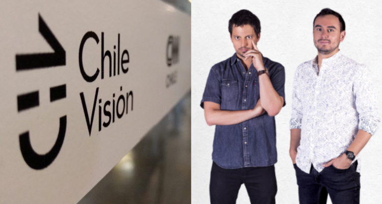 logo de CHV y fotografía promocional de “Espías del amor” en referencia a suspensión de programa similar