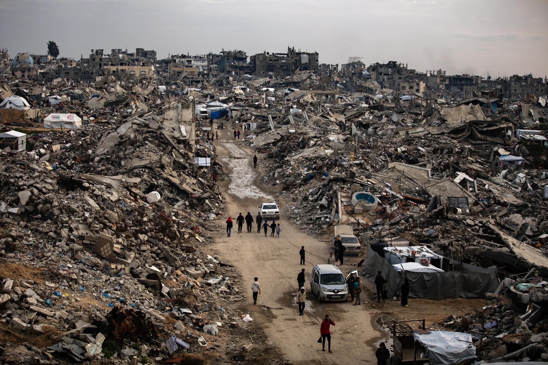 Casas destruidas durante el mes de Ramadán, en la ciudad de Beit Lahia, al norte de Gaza