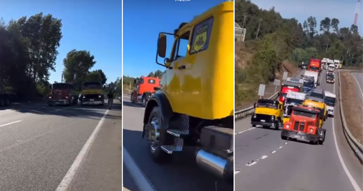 Acusan carreras clandestinas tras exhibición de camiones en Gorbea: se tomaron Ruta 5 Sur