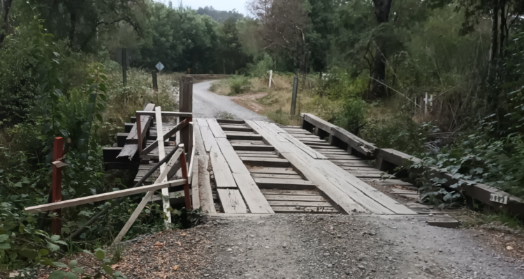 Vecinos de sector Leufuche en Cunco acusan mal estado de puente que los conecta con otras localidades