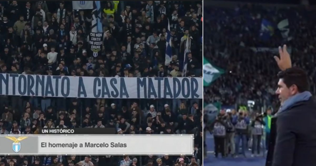 Hinchas y club Lazio se lucieron con especial homenaje a Marcelo Salas, el Matador, en pleno estadio Olímpico de Roma