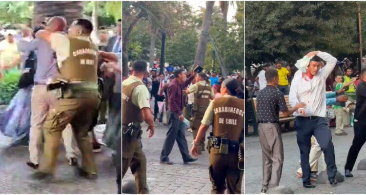 Llantos y panderos volando: evangélicos se enfrentan a carabineros en Plaza de Armas de Santiago