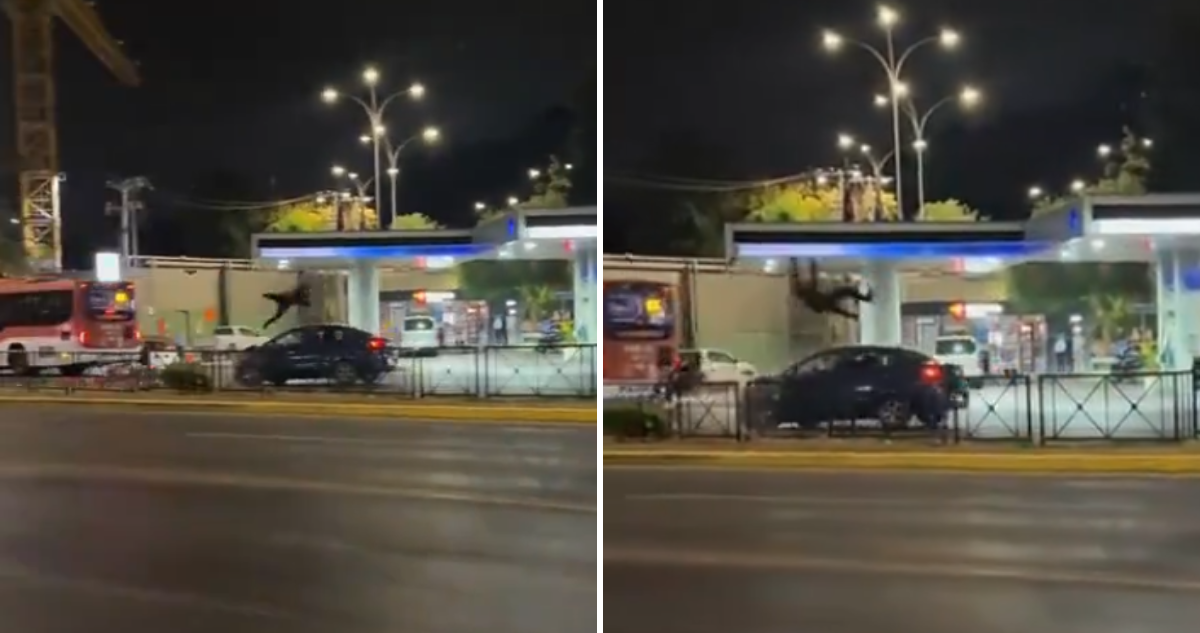 Motociclista huye de carabineros contra el tránsito y choca de frente con auto en Providencia