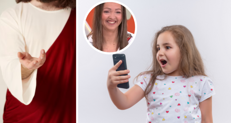 “No me puedo creer”: Niña pensó que su madre hablaba con Jesús por teléfono y le envió tierno mensaje