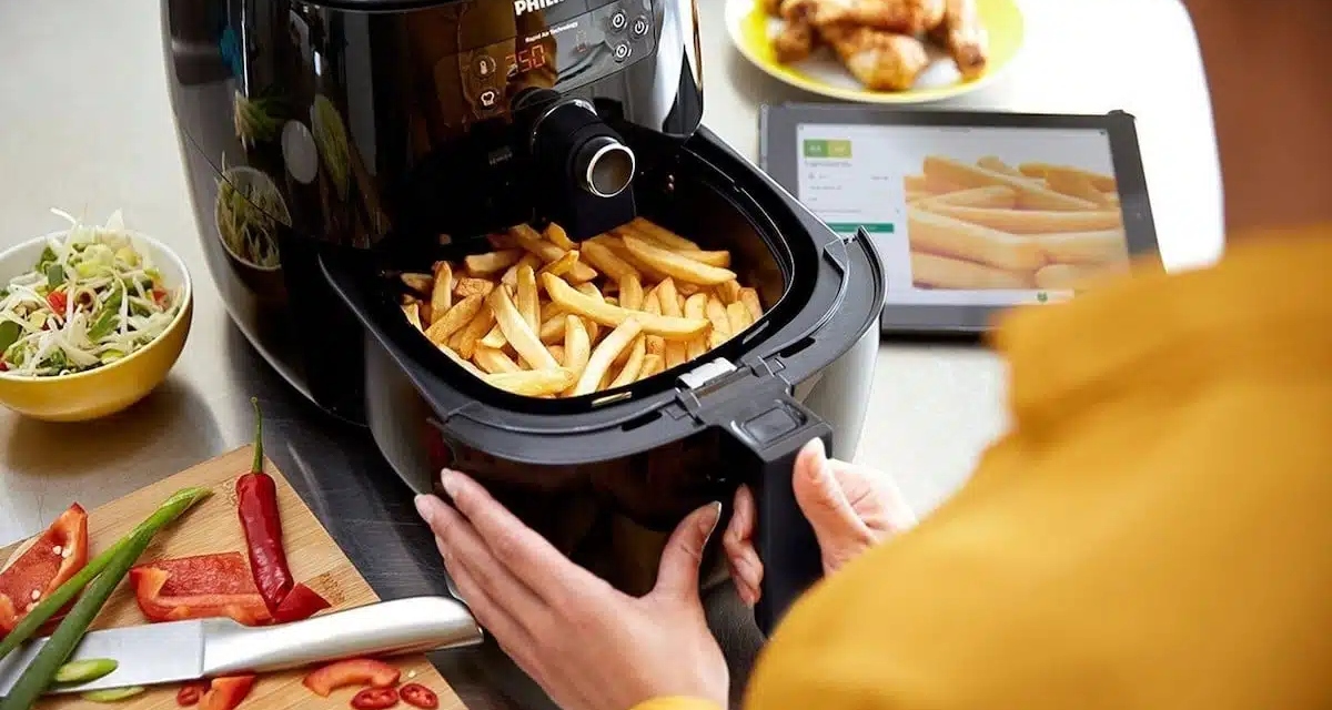 Papas fritas en freidora de aire
