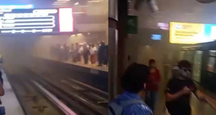 Reportan humo al interior de los andenes de la estación Baquedano del Metro