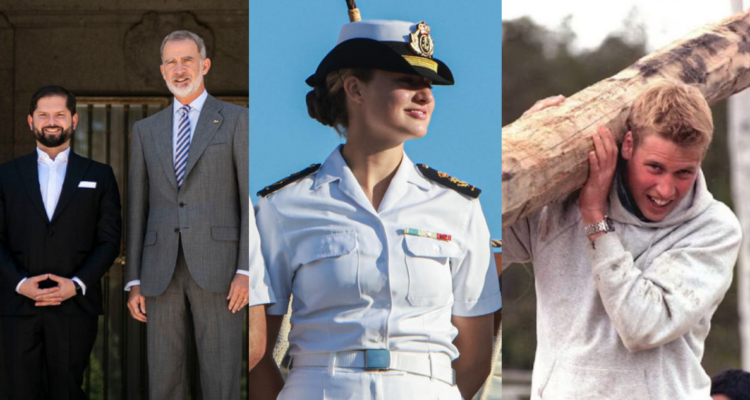 Rey Felipe de España, Princesa Leonor de España y Principe William del Reino Unido en referencia a los demás nobles que han visitado Chile