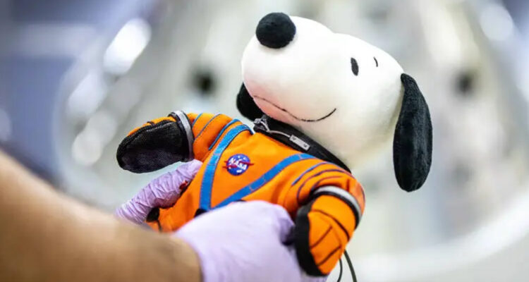 Foto del Snoopy que la NASA envió al espacio para ilustrar el concurso de peluches