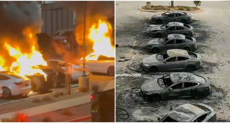 autos Tesla quemados