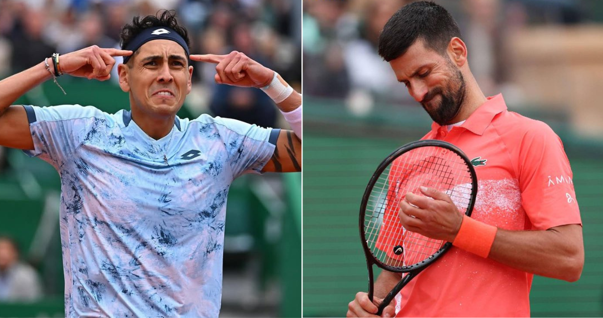 Alejandro Tabilo festeja triunfazo ante Djokovic en Máster de Mónaco.