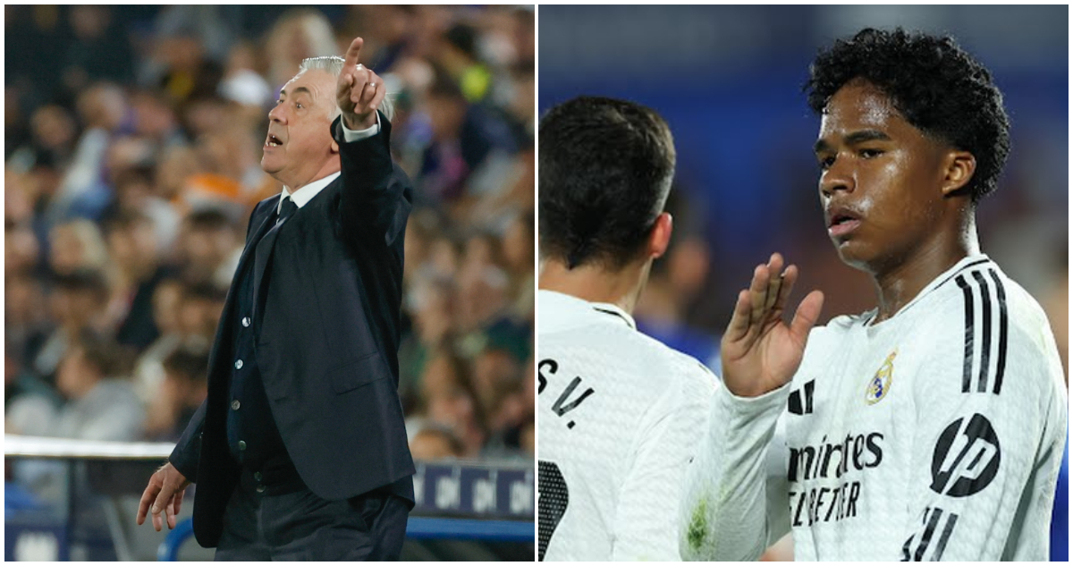 Ancelotti y su molestia con Endrick en el duelo ante Getafe
