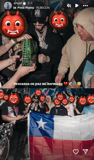 Instagram Stories de Anuel AA junto a Guatón Mutema, narco asesinado en Quilicura