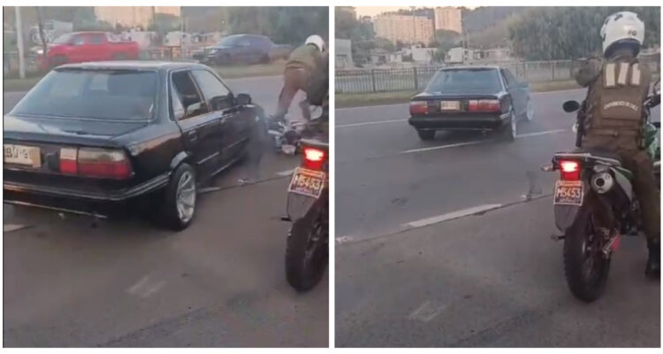 Fiscalización de Carabineros a auto “tuning” terminó a balazos en Costanera de Concepción