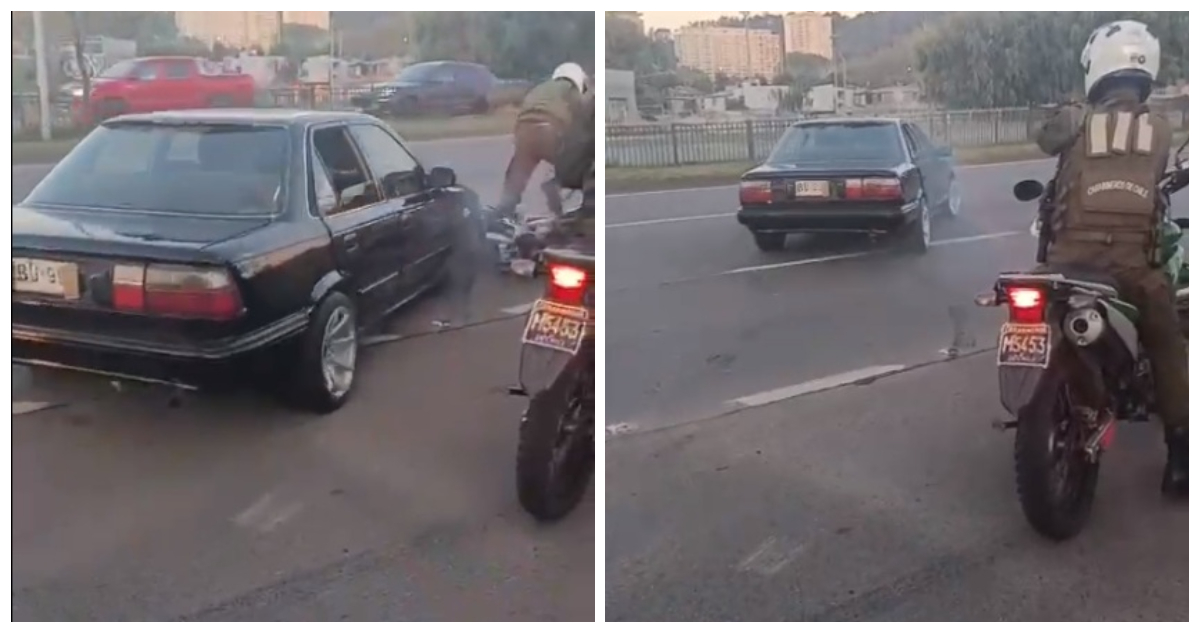 Fiscalización de Carabineros a auto “tuning” terminó a balazos en Costanera de Concepción
