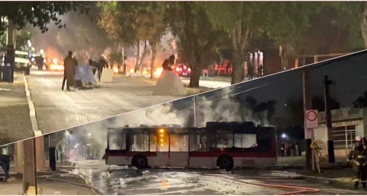 Ataque a comisaría, buses RED quemados y barricadas incendiarias en la RM por muerte de hinchas
