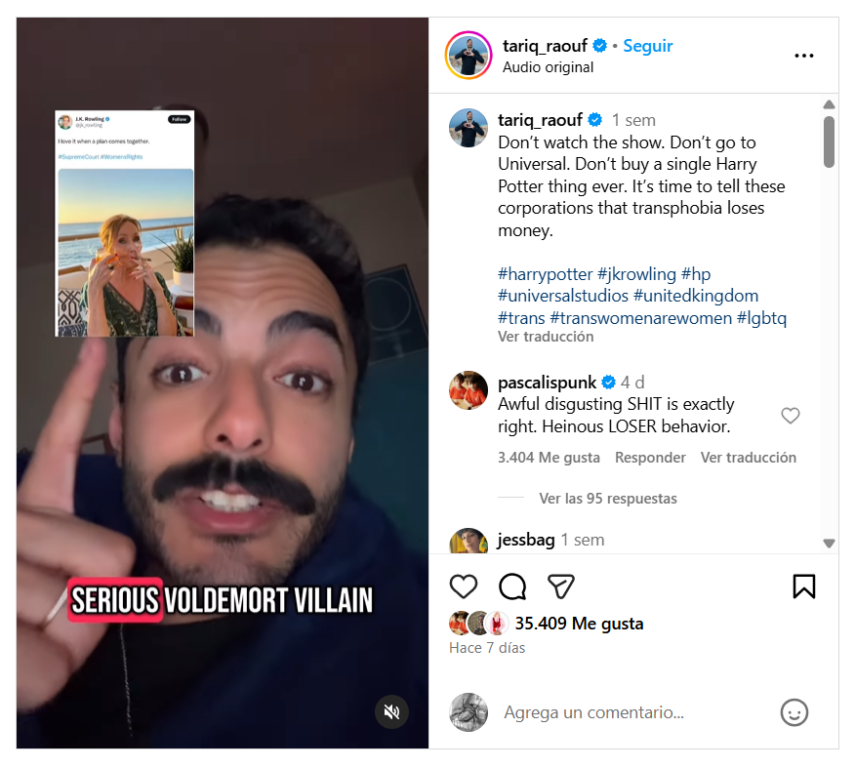 Pedro Pascal critica a J. K. Rowling