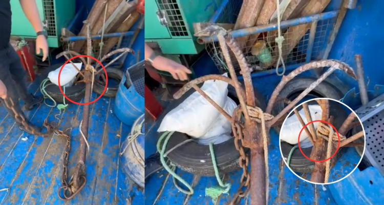 familiares y bacaladeros constatan estado de la araña de arpeo de naufragada lancha Bruma