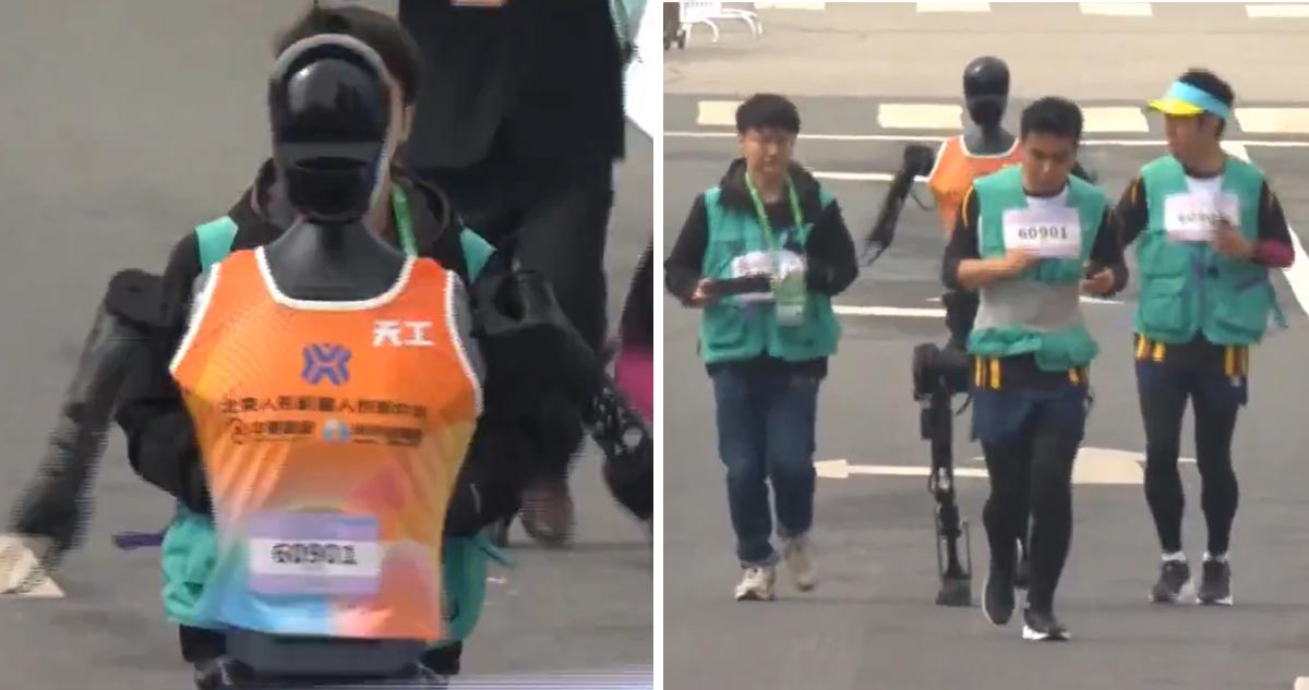 Robot maratonista hizo historia en China.