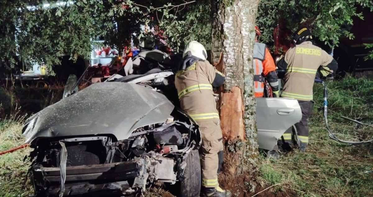 Dos muertos tras choque de vehículo con árbol en Frutono