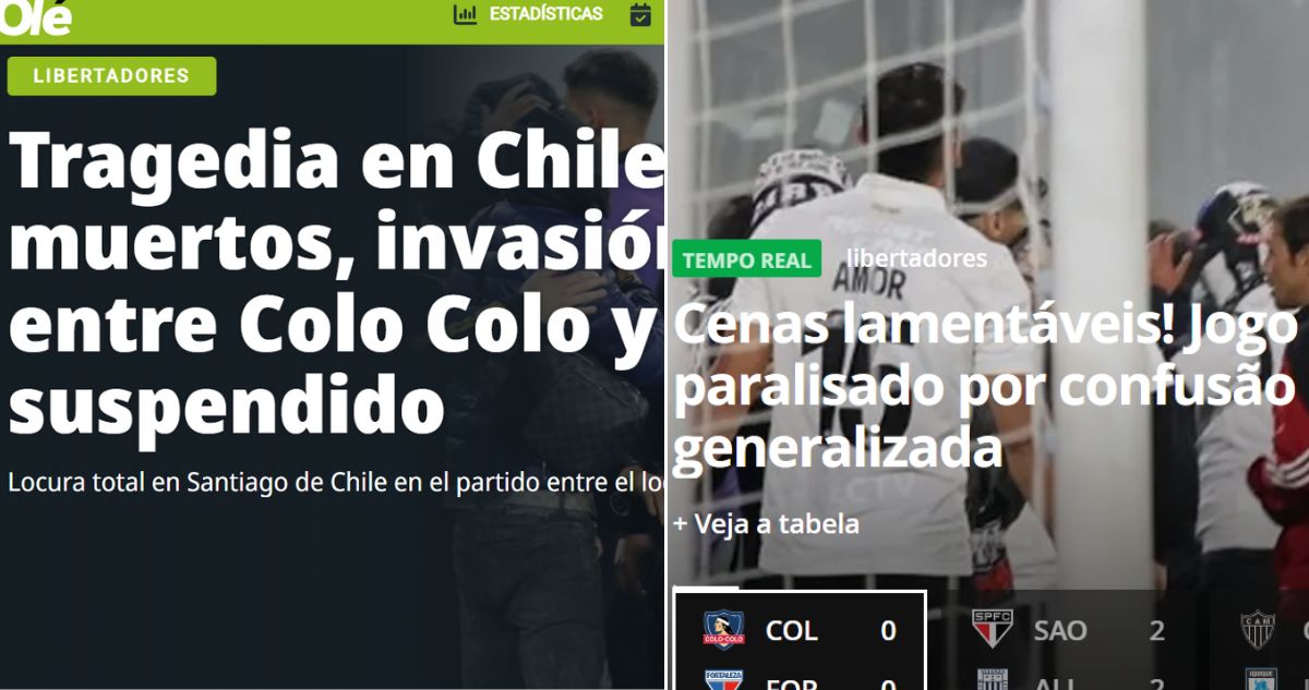 La repercusión de los incidentes de Colo Colo vs Fortaleza en los medios de Sudamérica