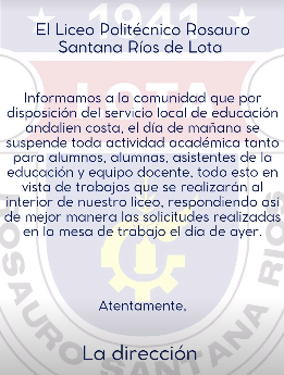 Suspenden clases Liceo Rosauro Santana Ríos
