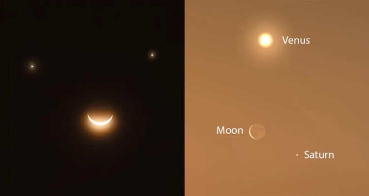 Conjunción de la Luna, Saturno y Venus