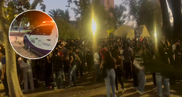 Fiesta universitaria en Parque Almagro se salió de control: denuncian agresiones y consumo ilegal