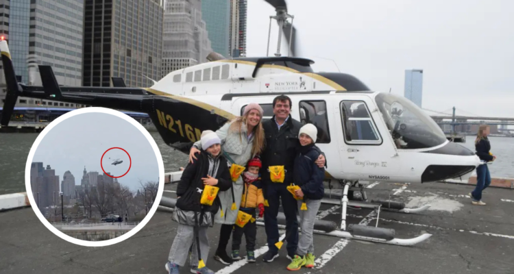 Familia española se tomó foto junto a helicóptero antes de tragedia: se habría quedado sin bencina