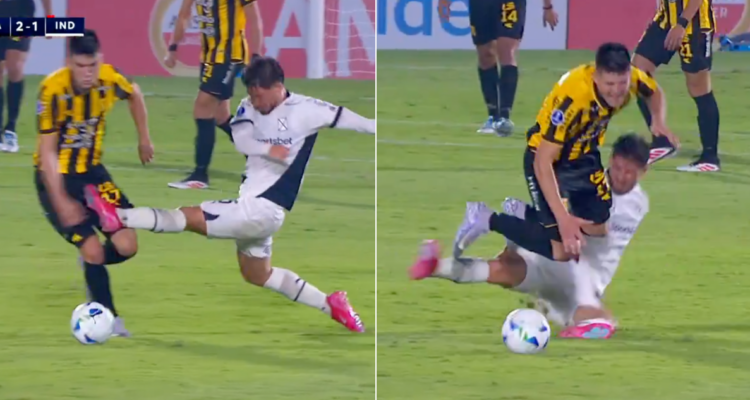 El doble patadón de Felipe Loyola que hizo estallar a hinchas en Copa Sudamericana.