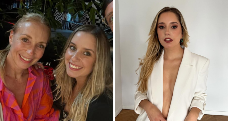 Fernanda Cornejo junto a su madre, la animadora Karen Doggenweiler, en referencia a operación por escoliosis
