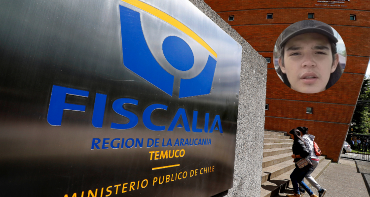 Imagen del joven Gastón Ortega Chacón y del logo de la Fiscalía