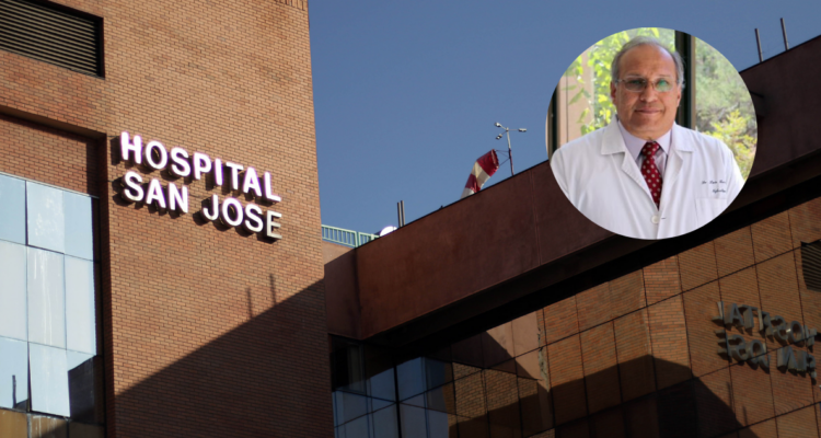 Imagen del Hospital San José y su ahora ex director, Luis Pérez