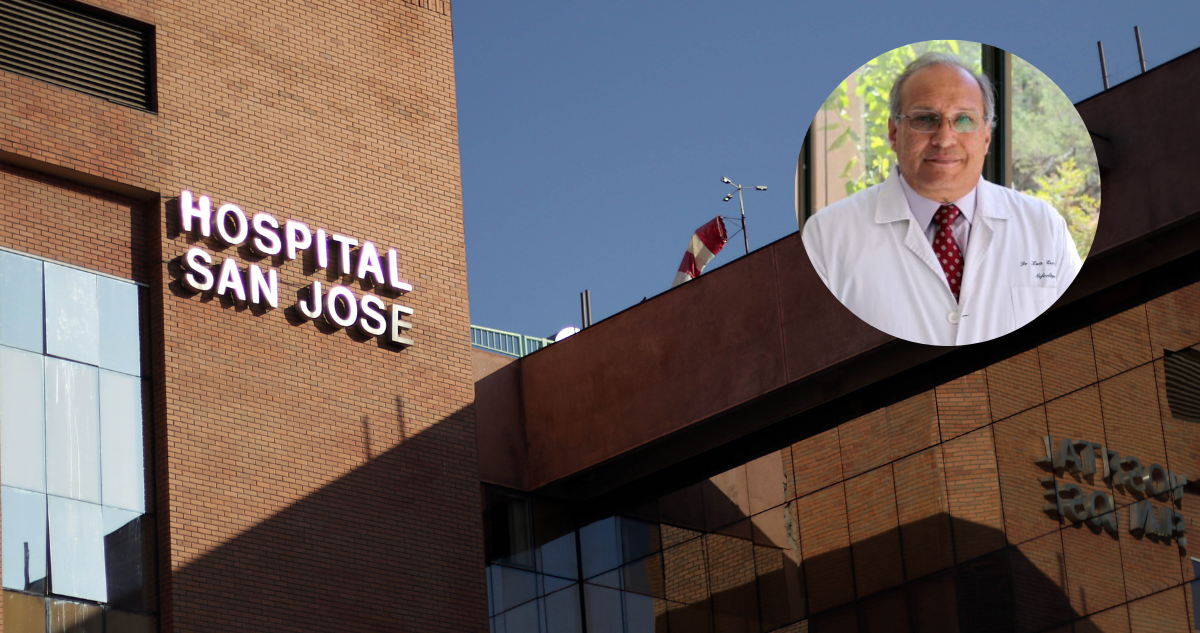 Imagen del Hospital San José y su ahora ex director, Luis Pérez