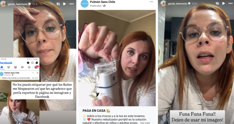 Influencer chilena acusa que están utilizando su imagen en promoción de nebulizador