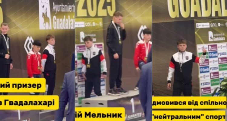 Karateka ucraniano de 13 años se negó a subir al podio con campeón ruso