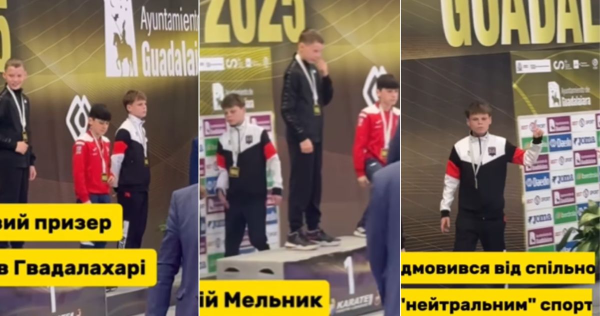 Karateka ucraniano de 13 años se negó a subir al podio con campeón ruso