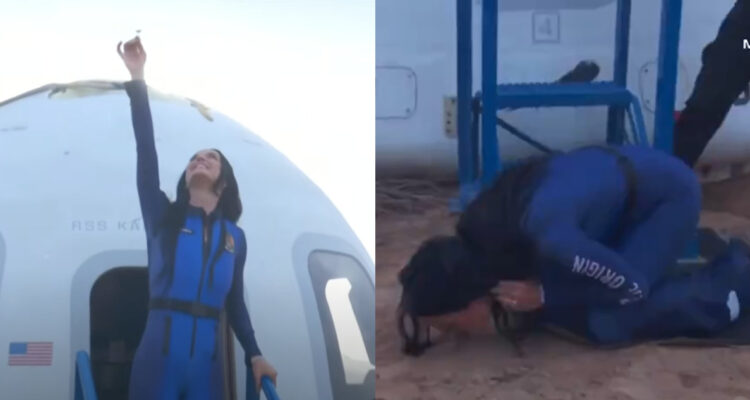 Katy Perry llegando del espacio