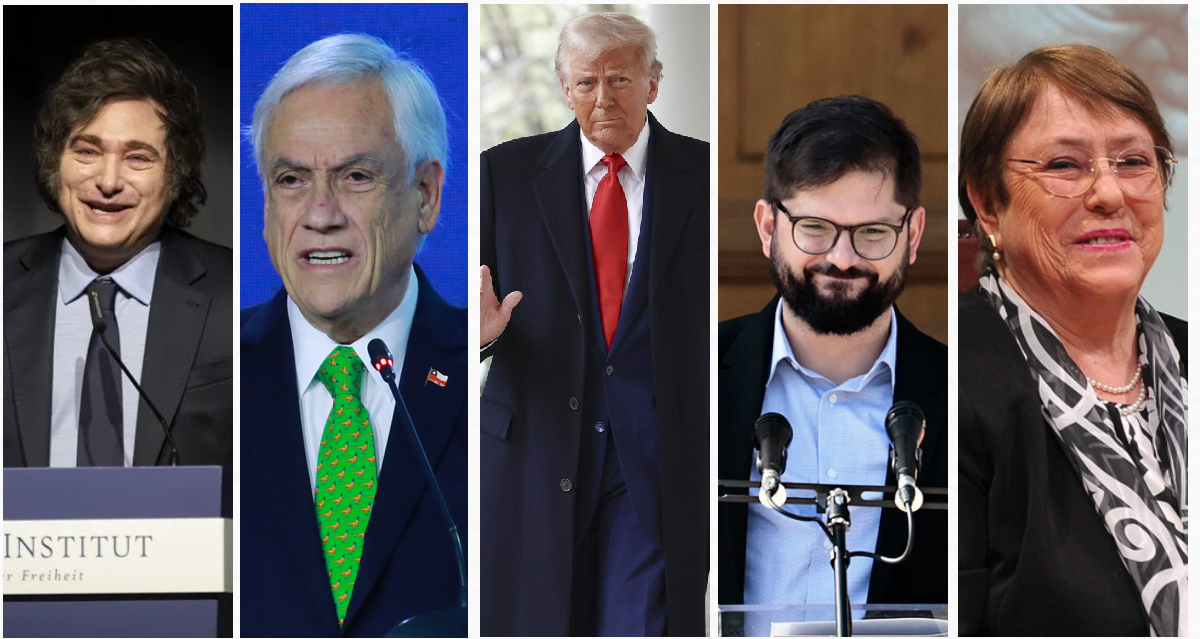Milei, Piñera, Trump, Boric, Bachelet