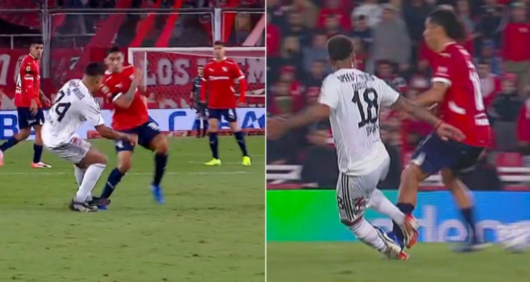 Luciano Cabral fue expulsado en polémico arbitraje en Argentina: recibió la misma falta y no fue nada.