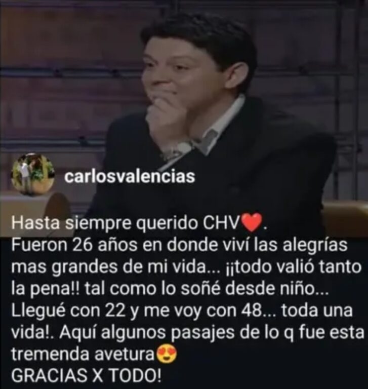 Carlos Valencia: la despedida del cerebro de CHV tras 26 años en el canal