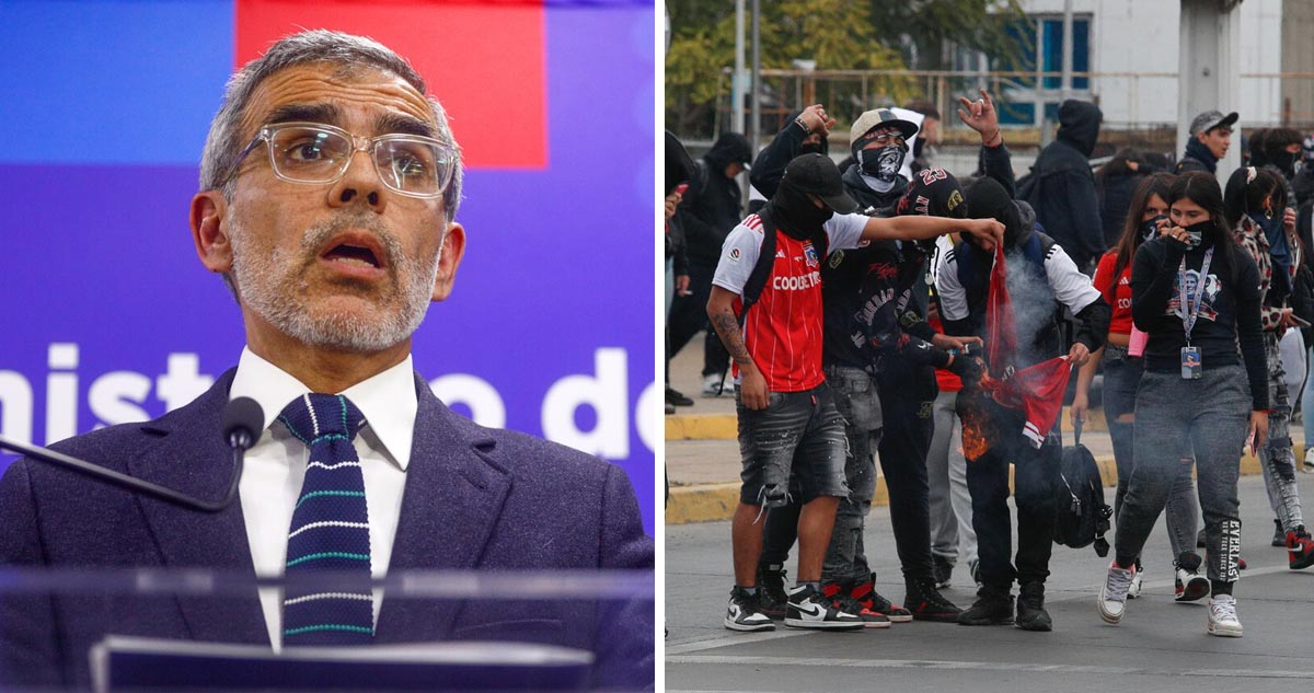 Ministro Cordero fue enfático contra hinchas violentos en el fútbol chileno.