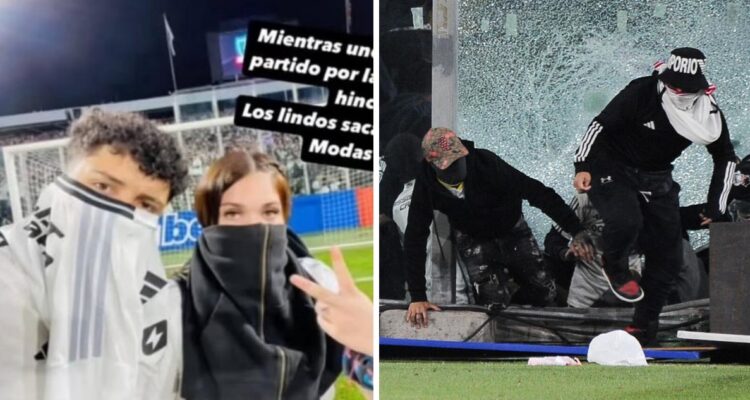 Pareja que invadió el Estadio Monumental generó repudio en redes con sus selfies.