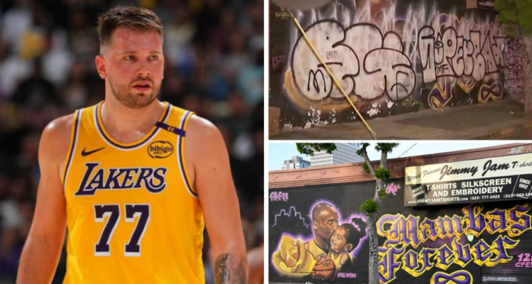 Luka Doncic realiza millonaria donación para restaurar vandalizado mural en honor a Kobe Bryant e hija