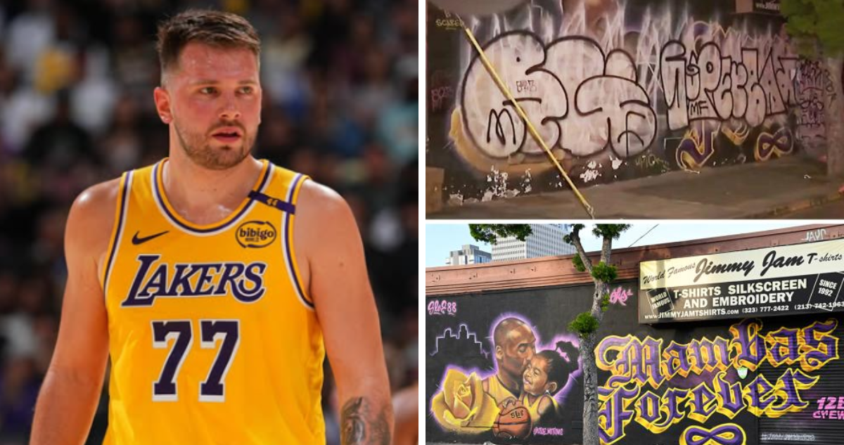 Luka Doncic realiza millonaria donación para restaurar vandalizado mural en honor a Kobe Bryant e hija
