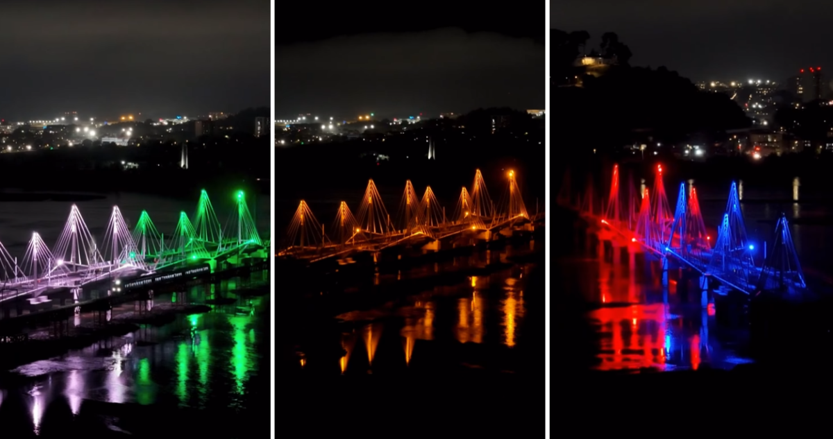 Luces sobre el Bío Bío: video muestra nuevo puente ferroviario iluminado por primera vez