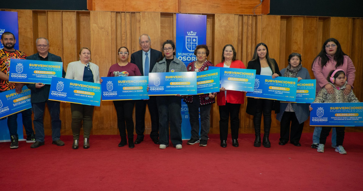 Organizaciones sociales recibiendo subvenciones de la Municipalidad de Osorno