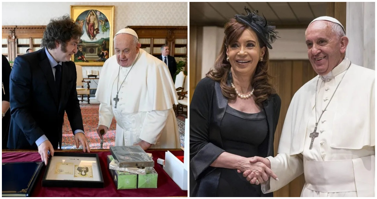 El Papa con Javier Milei y Cristina Fernández