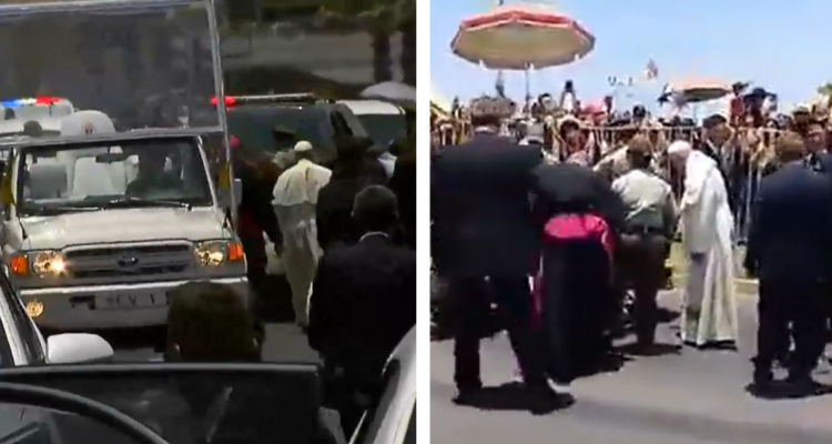 papa francisco ayuda a carabinera en Iquique